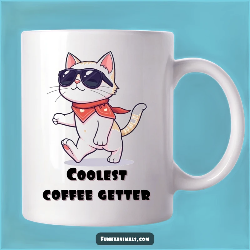Funny Cat Moonwalk Mug: Cool Sunglasses Cat, Hilarious Dancer Gift Idea