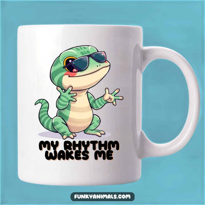 Funny Lizard Jazz Mug: Jazzy Stripes Player, Hilarious Reptile Musician Gift Idea