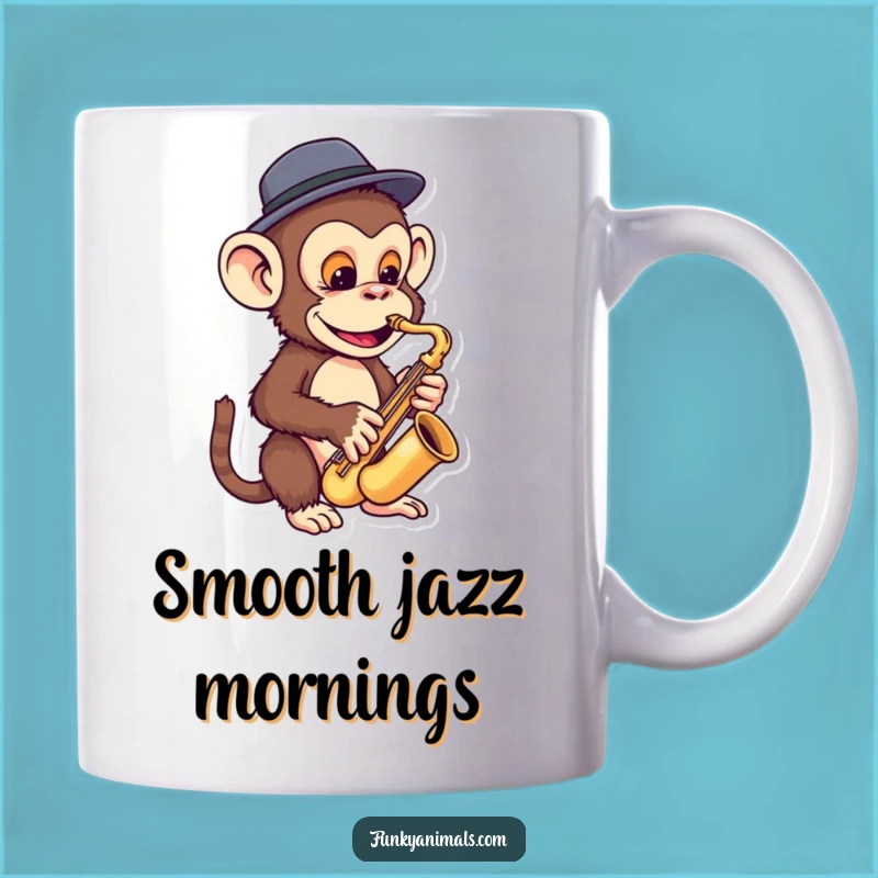 Funny Monkey Sax Mug: Funky Fedora Player, Hilarious Jazz Musician Gift Idea