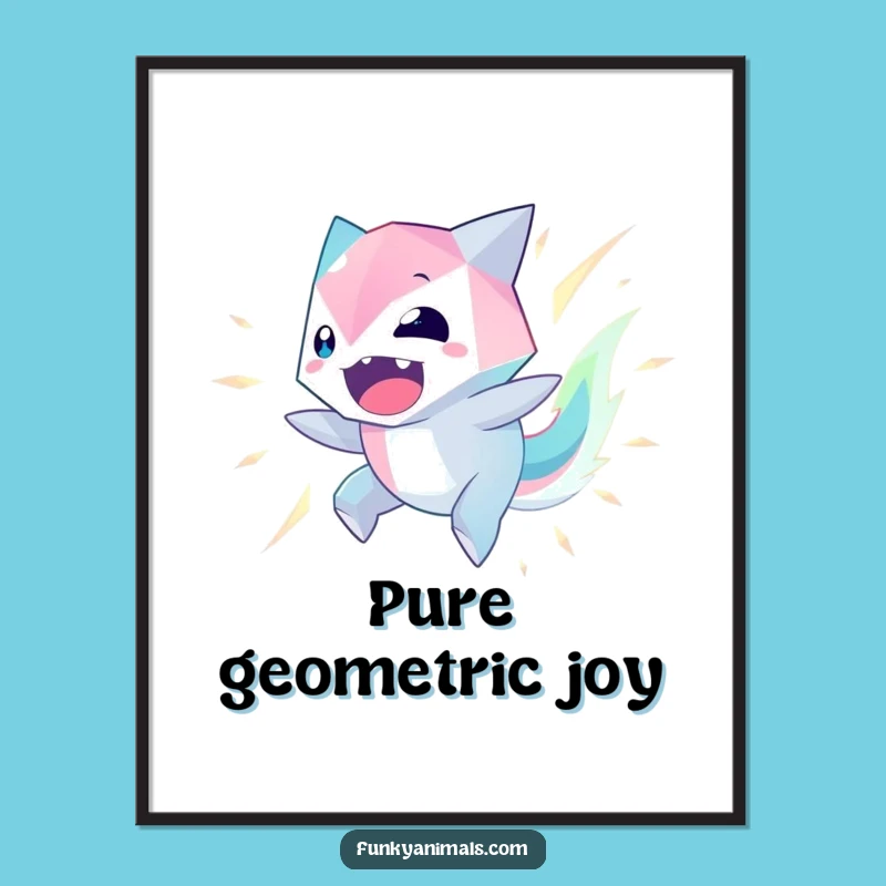 Funny Geometric Creature Digital Art: Downloadable Excitement from This Glowing Alien