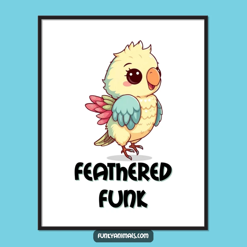 Funny Groovy Parrot Cub Digital Art: Instant Tropical Merriment