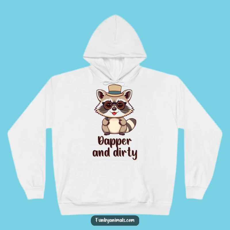 Cozy Funny Raccoon Gentleman Hoodie: Stay Warm in Dapper Style!