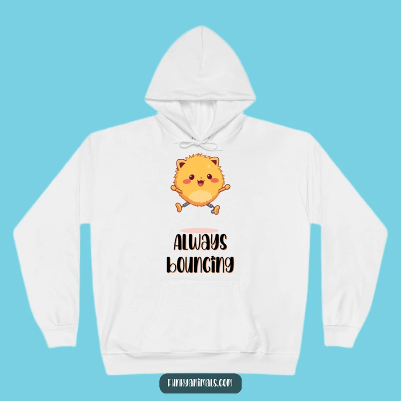 Funny Fuzzy Orange Creature Hoodie - Cozy Spring Legs Bouncing Sweatshirt!