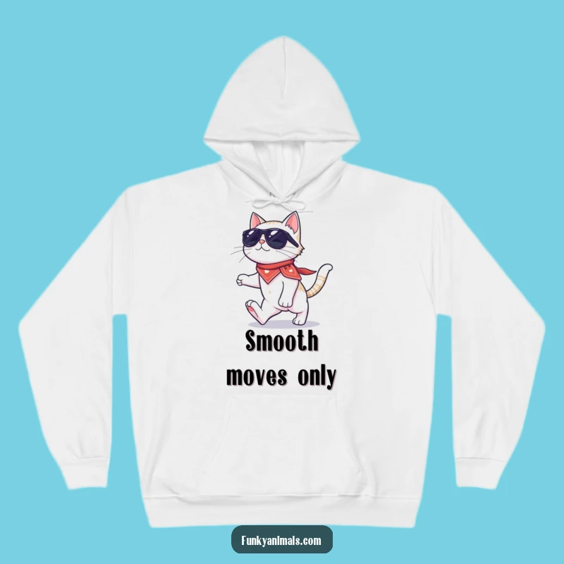 Funny Cat Moonwalk Hoodie: Cool Sunglasses Cat, Cozy Hilarious Dancer Gift