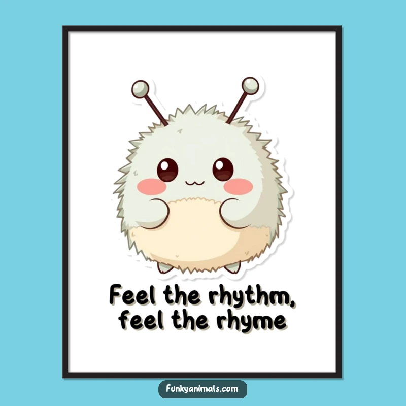 Free Printable Wall Art: Fuzzy Creature's Rhythmic Bopping Downloadable Decor