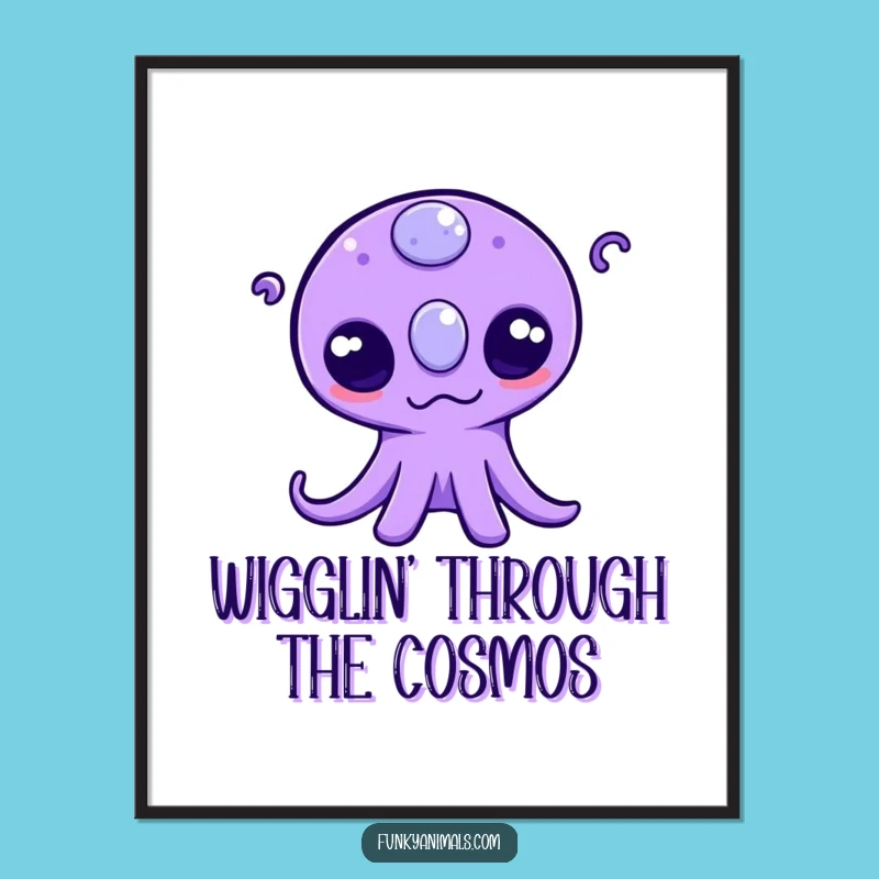 Whimsical Free Printable Wall Art: Wobbly Alien Vibes - Downloadable Decor