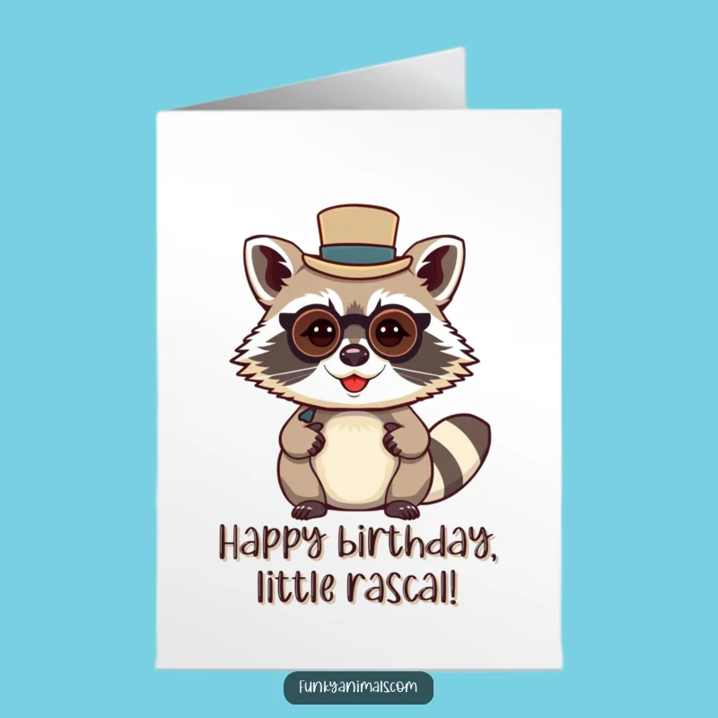 Free Printable Raccoon Birthday Card: Dapper & Funny Downloadable Gift!