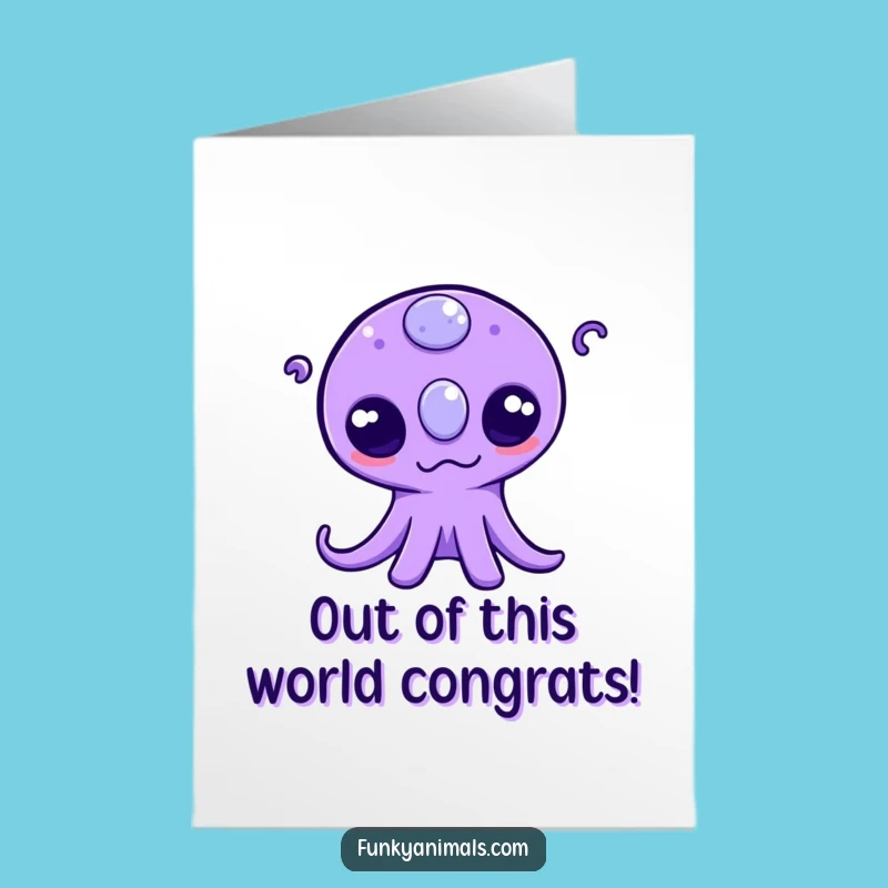 Cosmic Free Printable Congrats Card: Alien's Tentacle Triumph - Downloadable Joy