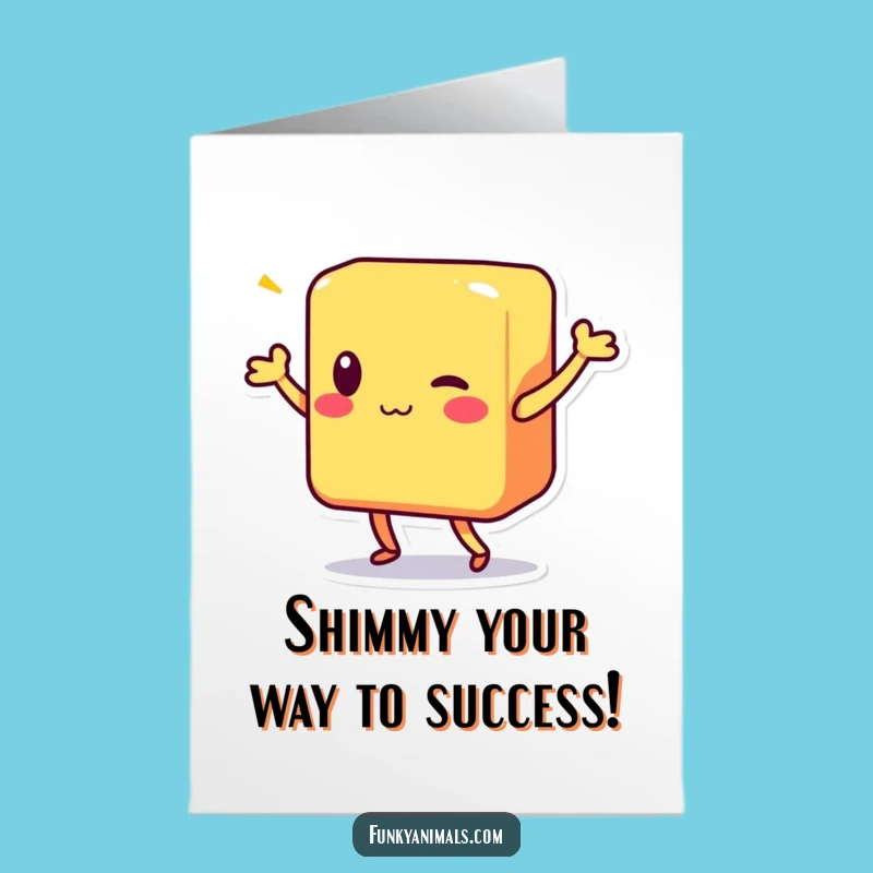 Free Printable Congrats Card: Funniest Block Character Shimmy Celebration Downloadable