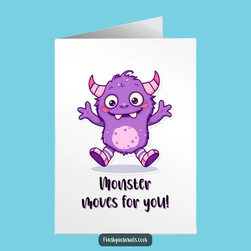 Free Printable Congrats Card: Wacky Monster Dance - Humorous Downloadable Greeting