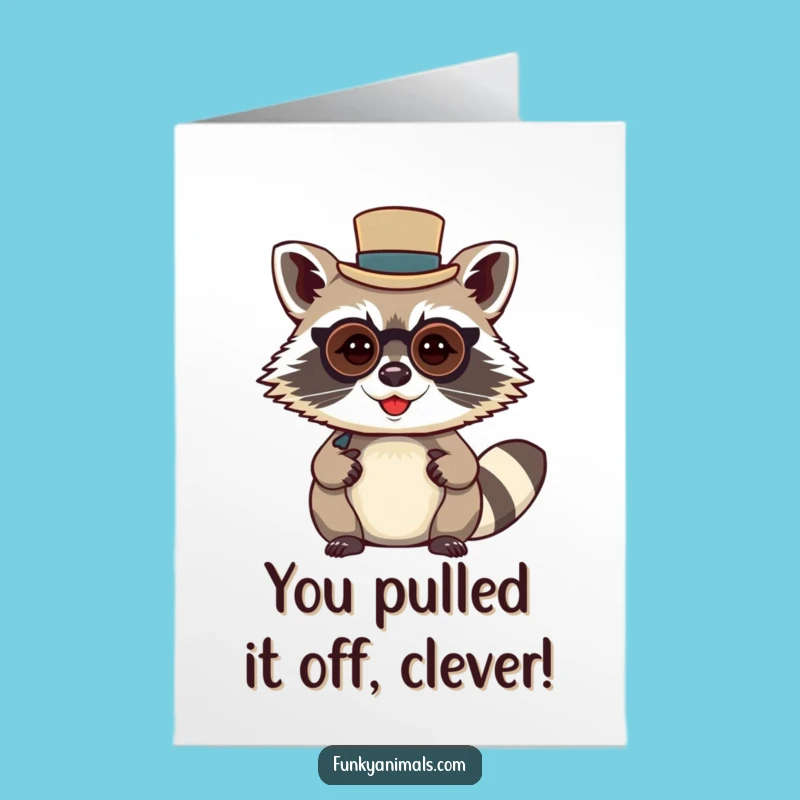 Free Printable Raccoon Congrats Card: Sophisticated & Funny Download!