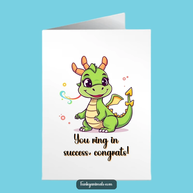 Free Printable Congratulations Dragon Card: Goofy Dragon Smoke Rings Downloadable