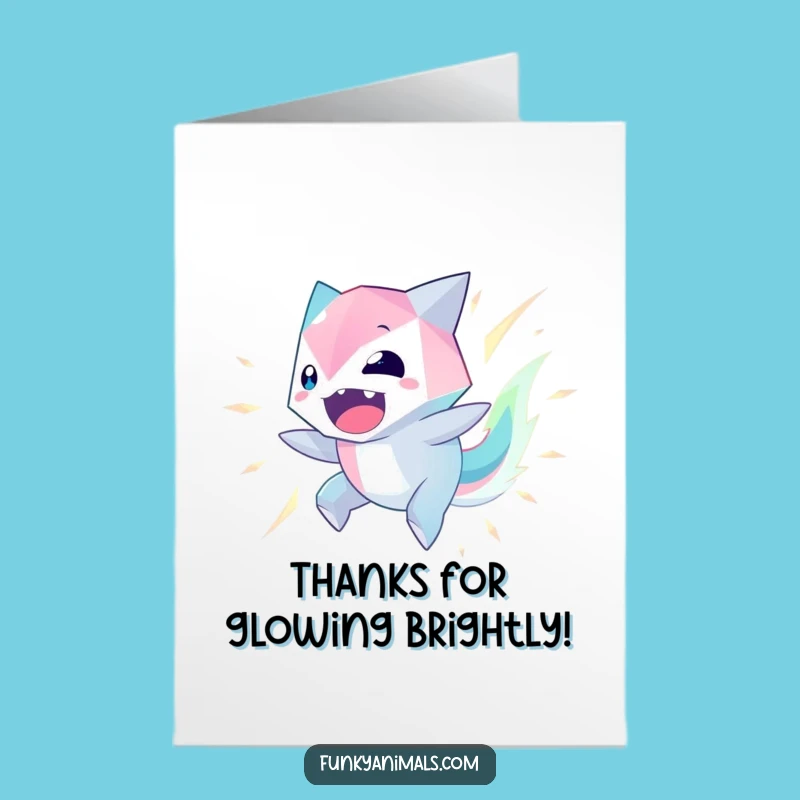 Free Printable Thank You Card: Spinning Geometric Creature for a Thankful Downloadable Gift