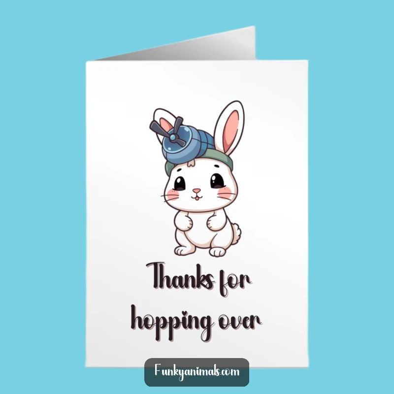 Free Printable Thank You Card: Propeller Beanie Rabbit, Ready to Go, Downloadable Gift
