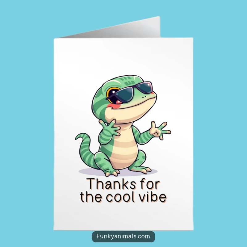 Free Printable Thank You Card: Jazzy Lizard Snapping Fingers for Gratitude