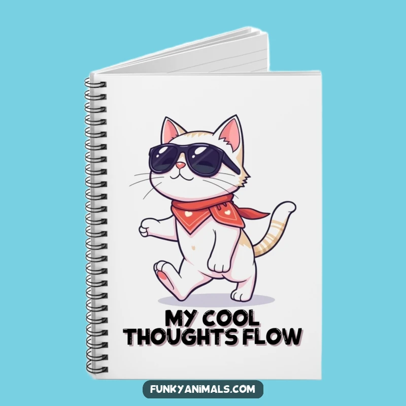 Funny Cat Moonwalk Notebook: Cool Sunglasses Cat, Hilarious Dancer Journal Gift