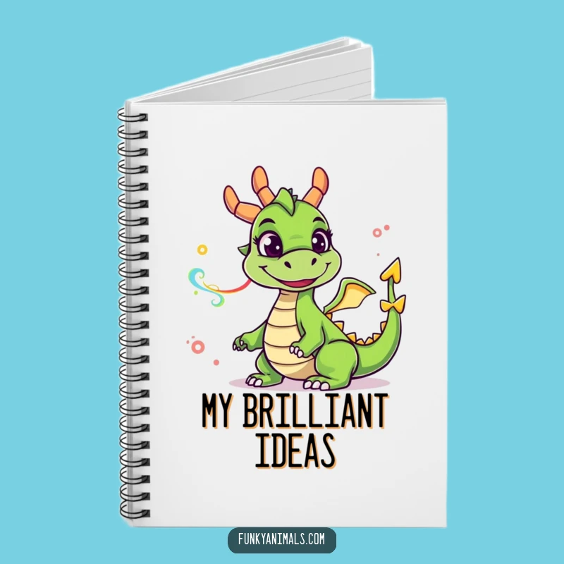 Funny Green Dragon Notebook: Goofy Smile, Smoke Rings, Journal Your Humor