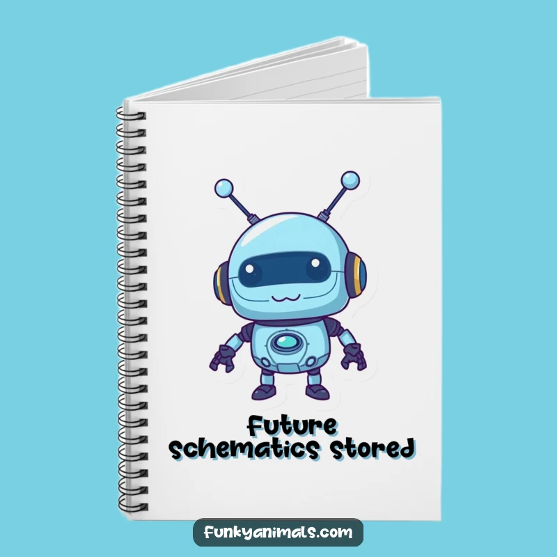 Funny Blue Robot Notebook: Wobbly Antennas, Mischievous Tech Journal