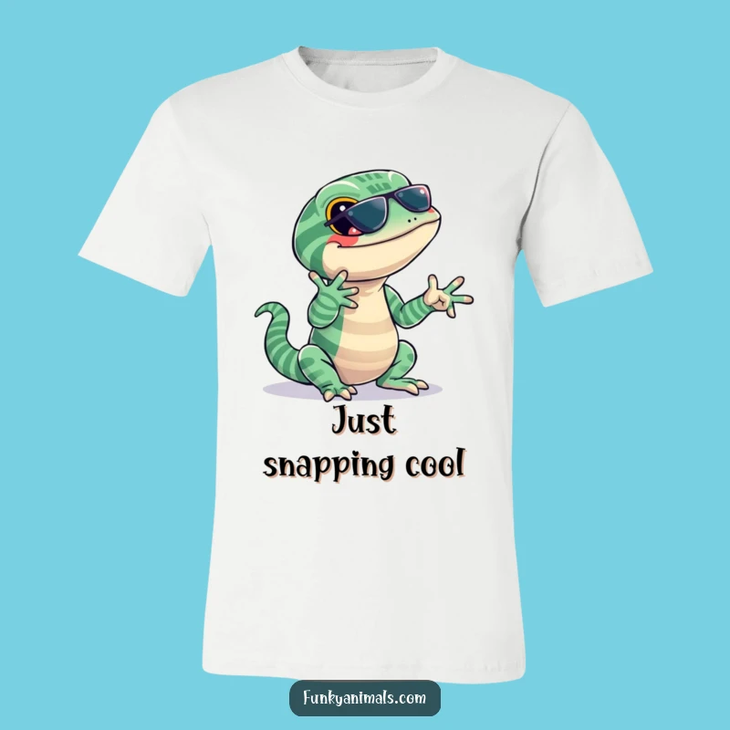 Funny Lizard Jazz T-Shirt: Jazzy Stripes Player, Hilarious Reptile Tee Gift