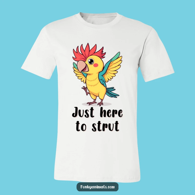 Funny Parrot Dance T-Shirt: Wild Spiky Feathers, Hilarious Bird Dancer Tee Gift