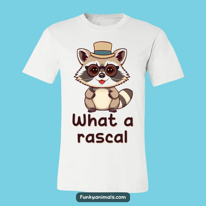 Funny Raccoon Gentleman T-Shirt: Dapper Style with a Mischievous Twist!