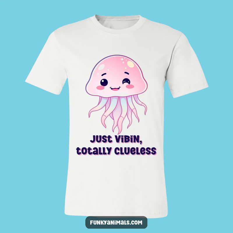 Funny Sparkling Jellyfish Goofy Grin T-Shirt: Hilarious Gift for Beach Bums and Fun Seekers