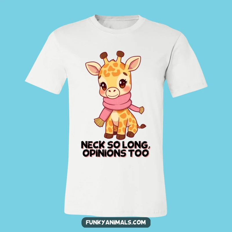Funny Hip Giraffe Cub T-Shirt: Hipster Style & Cozy Scarf - Awesome Funny Gift