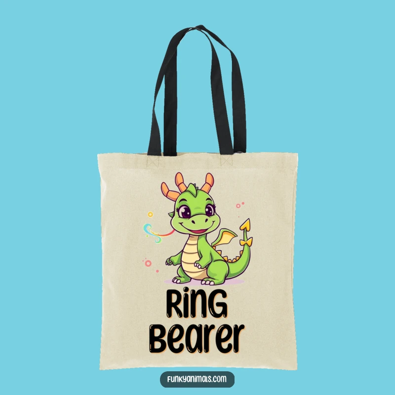 Funny Green Dragon Tote Bag: Goofy Smile, Smoke Rings, Practical & Humorous Gift